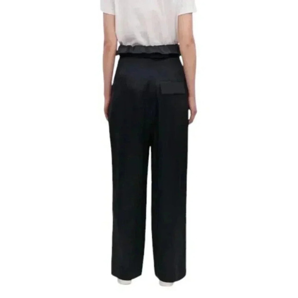 COS Silk Wide Leg Navy Blue Pants Trousers High Waist Size  12 - Picture 4 of 13